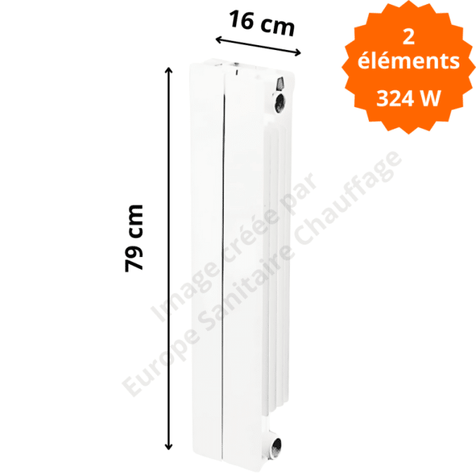 Radiateur aluminium vertical H.79 x 16 cm VIP 700 Deville 324 W