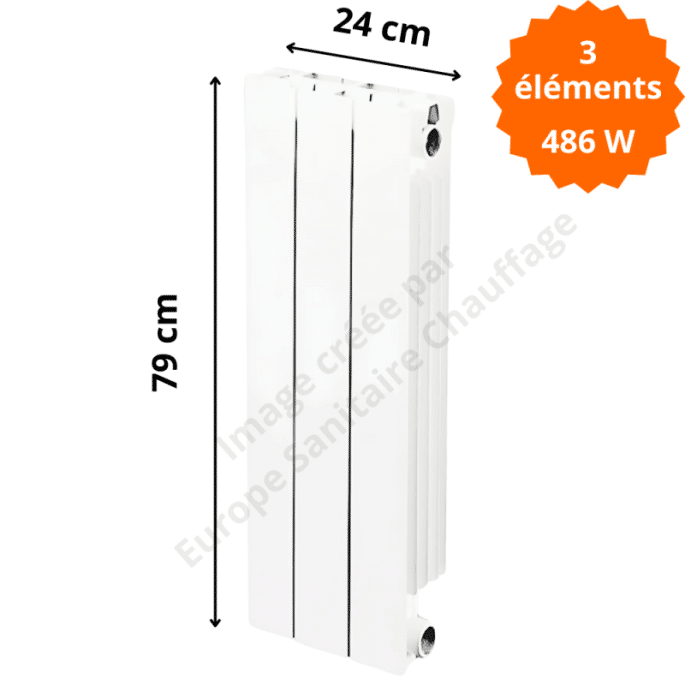 Radiateur aluminium vertical H.79 x 24 cm VIP 700 Deville 486 W