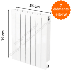 Radiateur aluminium vertical H.79 x 56 cm VIP 700 Deville 1134 W
