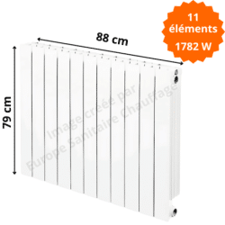 Radiateur aluminium horizontal H.79 x 88 cm VIP 700 Deville 1782 W