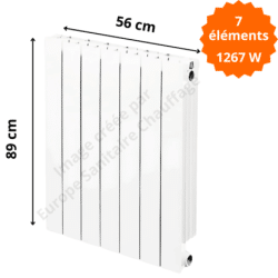 Radiateur aluminium vertical H.89 x 56 cm VIP 800 Deville 1267 W