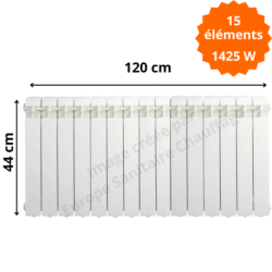 Radiateur aluminium horizontal H.44 x 120 cm VOX 350 Deville 1425 W