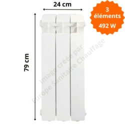 Radiateur aluminium vertical H.79 x 24 cm VOX 700 Deville 492 W
