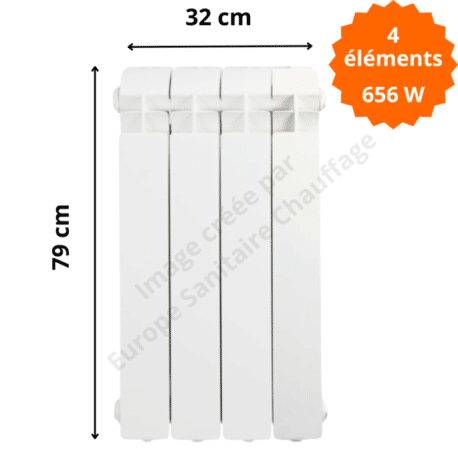 Radiateur aluminium vertical H.79 x 32 cm VOX 700 Deville 656 W
