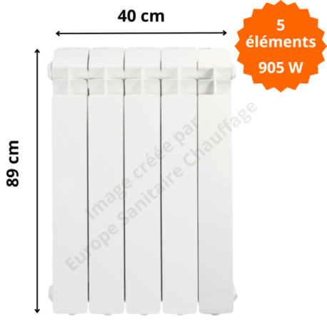 Radiateur aluminium vertical H.89 x 40 cm VOX 800 Deville 905 W