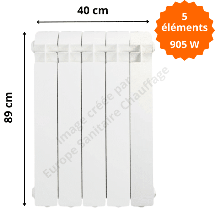 Radiateur aluminium vertical H.89 x 40 cm VOX 800 Deville 905 W