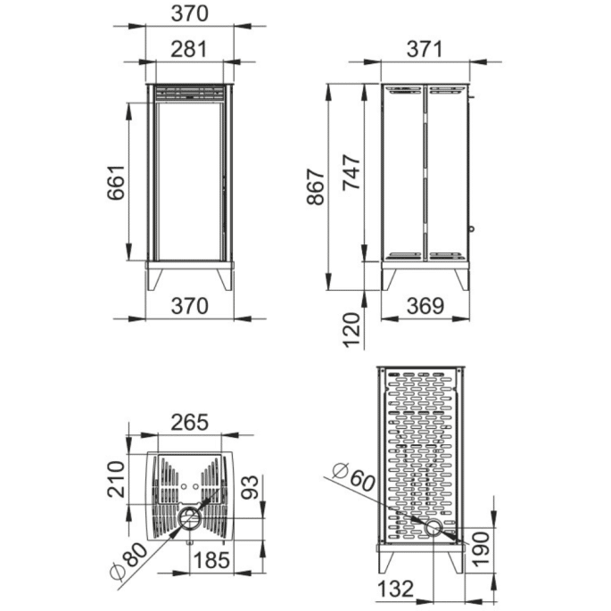 Poêle à granulés pellets Free-Vision 6 kW Bronpi (sans électricité)