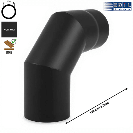 Coude 90° émaillé noir mat Edilinox