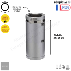 Élément réglable de 20 à 30 cm ref ER 20-30...ZI Therminox ZI Poujoulat
