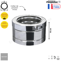 Elément droit 10 cm ED100-...TI Therminox Poujoulat TI