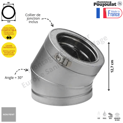 Coude 30° EC 30 Therminox ZI Poujoulat