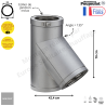 Té isolé 135° T 135 ZI Therminox ZI Poujoulat