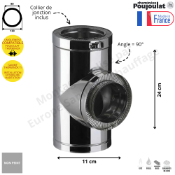 Té isolé 90° T90 Therminox TI Poujoulat