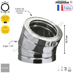 Coude 30° EC30-...TI Therminox Poujoulat TI Coude 30° EC30-...TI Therminox Poujoulat TI
