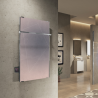 Radiateur sèche-serviettes vertical design en verre SOLE avec clavier caché Novellini