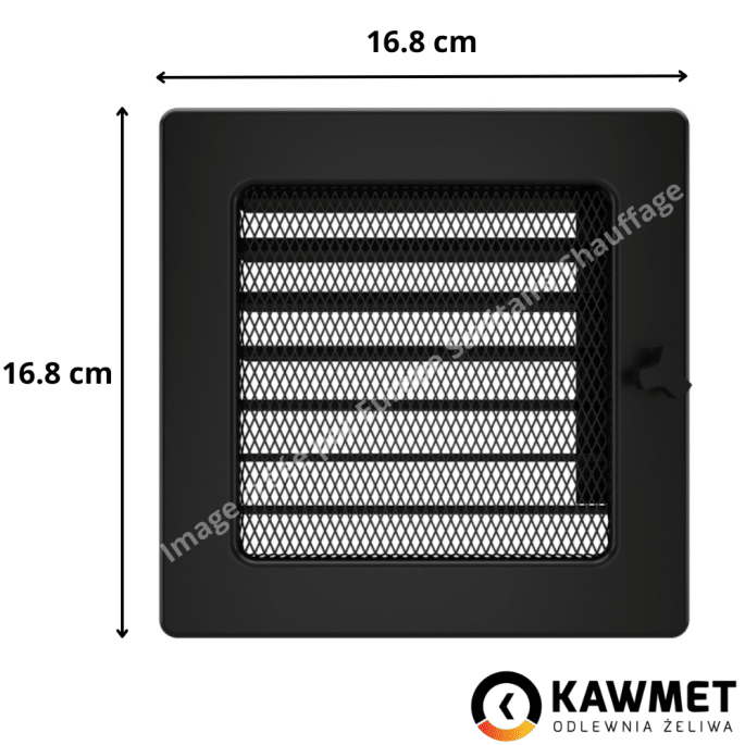 Grille de ventilation 17x17 Classic KAWMET - Couleur Noir