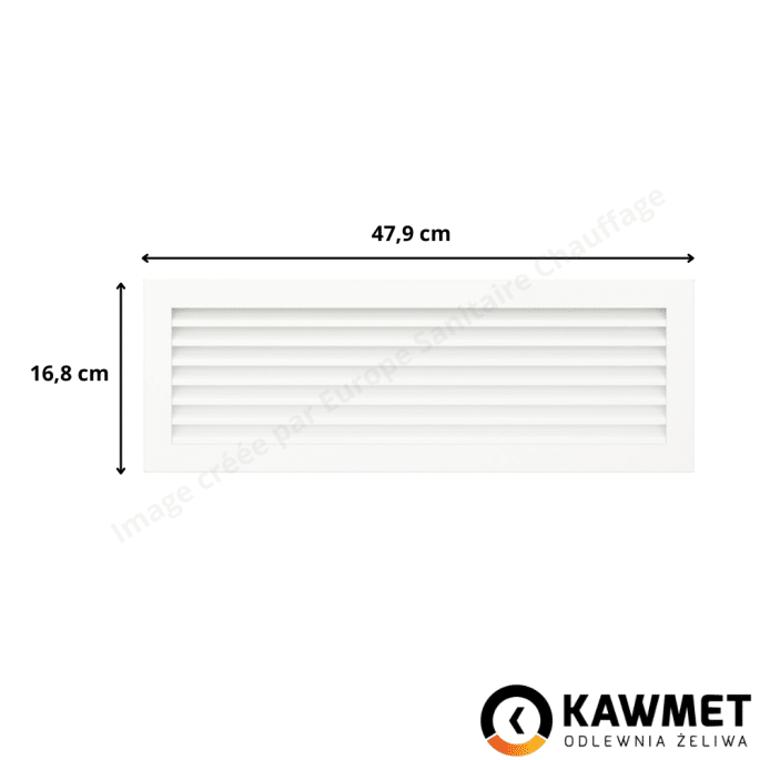 Grille de ventilation 17x49 Hide Kawmet - Couleur blanc