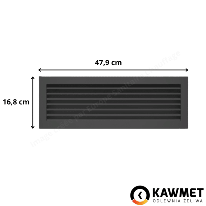 Grille de ventilation 17x49 Hide Kawmet - Couleur noir
