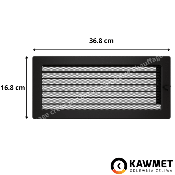 Grille de ventilation avec store 17x37 Classic KAWMET - Couleur Noir