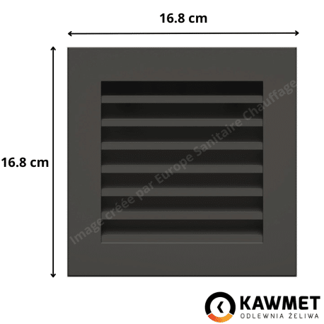 Grille de ventilation 17x17 Hide KAWMET - Couleur Noir