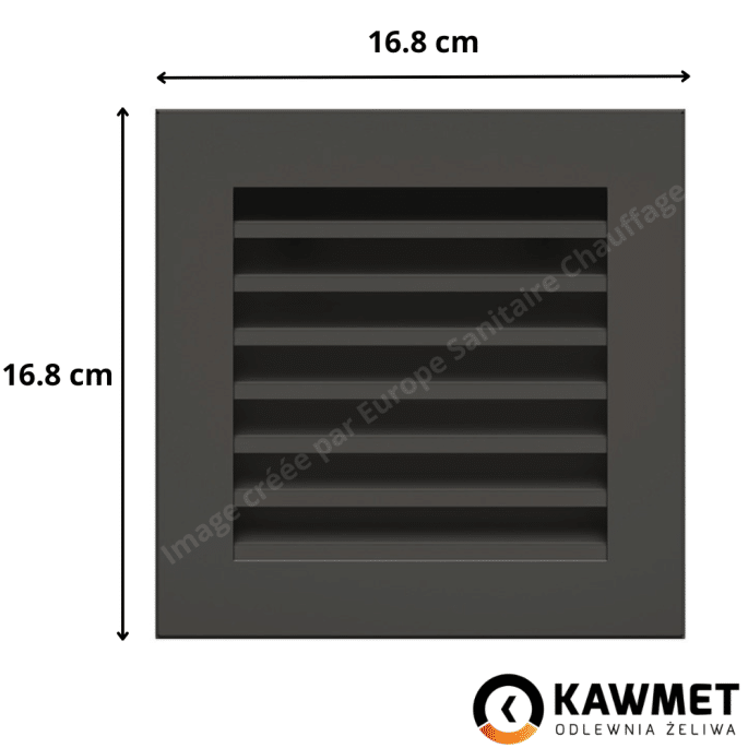 Grille de ventilation 17x17 Hide KAWMET - Couleur Noir