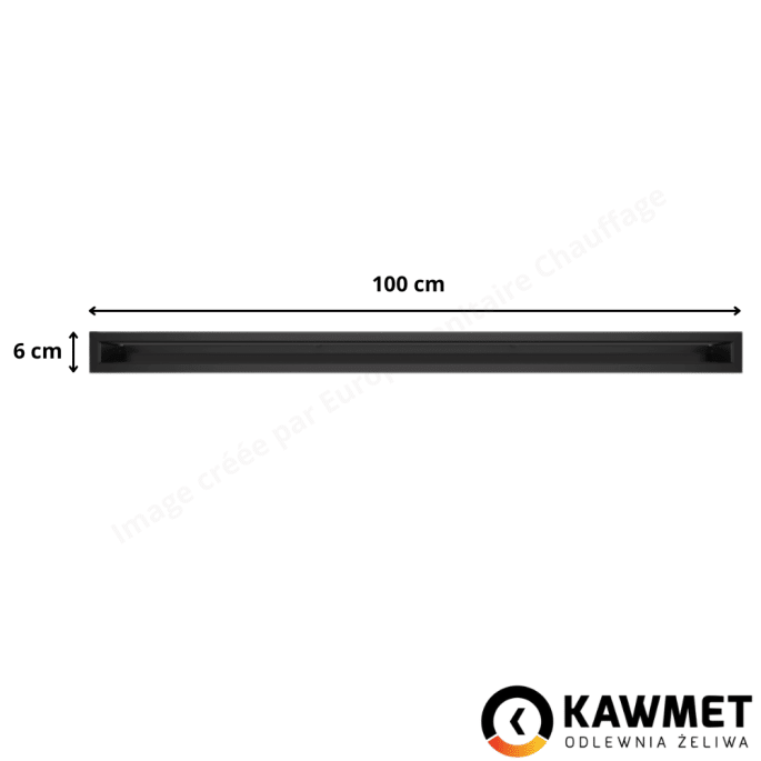 Grille de ventilation 6x100 Loft Kawmet - Couleur noir