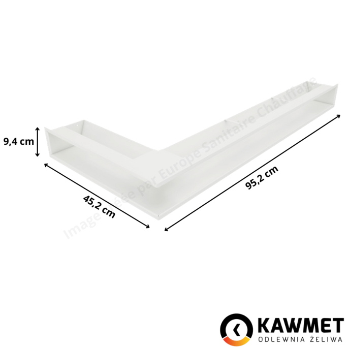 Grille de ventilation 95x450x950 Loft Angle Kawmet