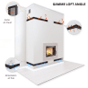 Grille de ventilation angle à gauche 95x450x950 Loft Angle Kawmet - Couleur blanc