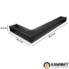 Grille de ventilation angle à droite 95x950x450 Loft Angle Kawmet - Couleur noir