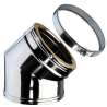 Coude 45 degrés conduit double paroi isolé Edilinox - Diamètre 80 mm
