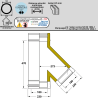 Té 135 degrés conduit double paroi isolé Edilinox - Diamètre 150 mm