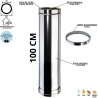 Élément 100 cm conduit double paroi isolé Edilinox - Diamètre 180 mm