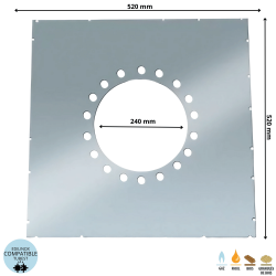Plaque écart au feu conduit double paroi isolé Edilinox - Diamètre 180 mm