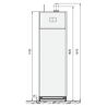 Chaudière gaz sol condensation Prestige Visio 20 kW avec ballon de 80L inox intégré au sol Frisquet