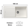 Évier de cuisine Zia XL 6S Silgranit Blanco