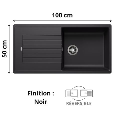 Évier de cuisine Zia XL 6S Silgranit Blanco
