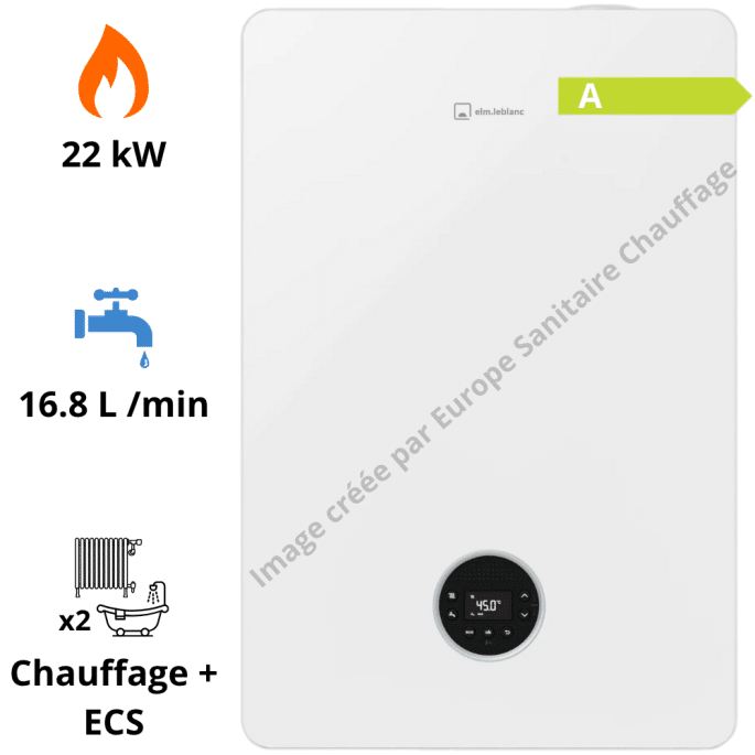Chaudière Murale ELM LEBLANC EGALIS Condens GVB C 24-1H chauffage et ballon d'accumulation intégré