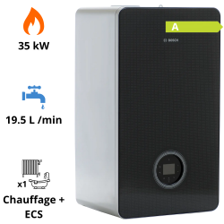 Chaudière gaz murale condensation Condens GC8700i W 35/40 C mixte chauffage + ECS BOSCH