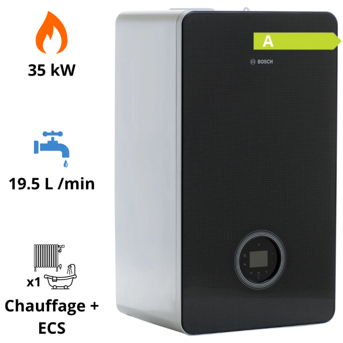 Chaudière gaz murale condensation Condens GC8700i W 35/40 C mixte chauffage + ECS BOSCH
