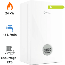 Chaudière gaz murale condensation complète Oxylis iCondens GVA iC 24-30 Elm Leblanc