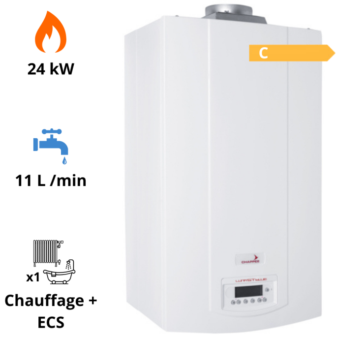 Chaudière gaz murale basse température Luna ST Blue 2.24 VMC Chappée