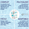 Pack produit Bayrol Piscine hors-sol : 5 fonctions 1kg, Choc 1kg, pH plus 1kg, pH minus 1,5kg, Anti-algues 1L, Floculant x8