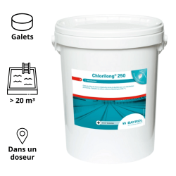 Chlorilong 250 25kg traitement au chlore pour desinfection BAYROL