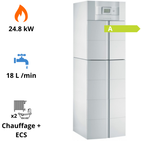 Chaudière gaz au sol condensation Twineo EGC 25 V 200 SSL De Dietrich