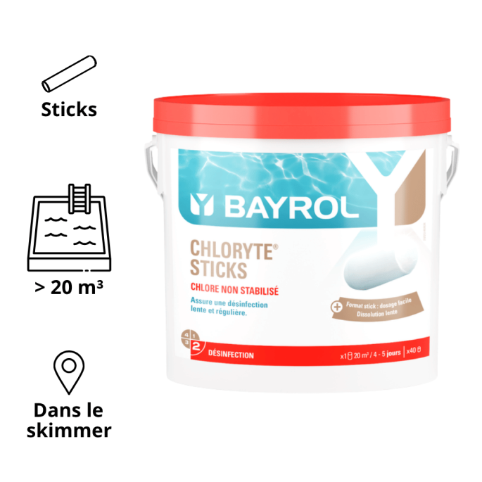 Chloryte Sticks Chlore non stabilisé 4,5 kg Bayrol