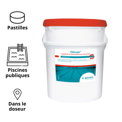 Chloryte Tab 25 kg - Pastilles ovoïdes de 10 g d'hypochlorite de calcium non stabilisé Bayrol