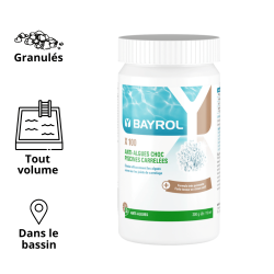 Chlorifix X100 algicide duratif lutte contre les algues 1.25 kg, 20 kg BAYROL