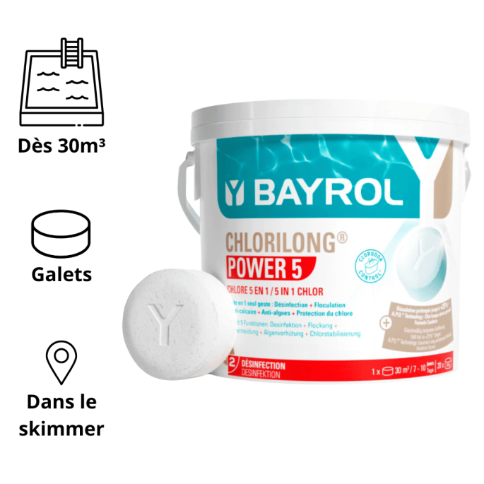 Chlorilong 5 Functions 5kg 5 fonctions en un seul galet BAYROL