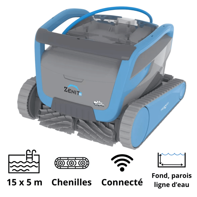 Robot piscine nettoyeur (M550) Zenit 55 Dolphin - Fond + Parois + Ligne d'eau