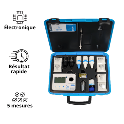 Photomètre piscine (alcalinité, chlore, dureté, pH...), en mallette avec réactifs inclus Hanna Instruments Photomètre piscine (alcalinité, chlore, dureté, pH...), en mallette avec réactifs inclus Hanna Instruments